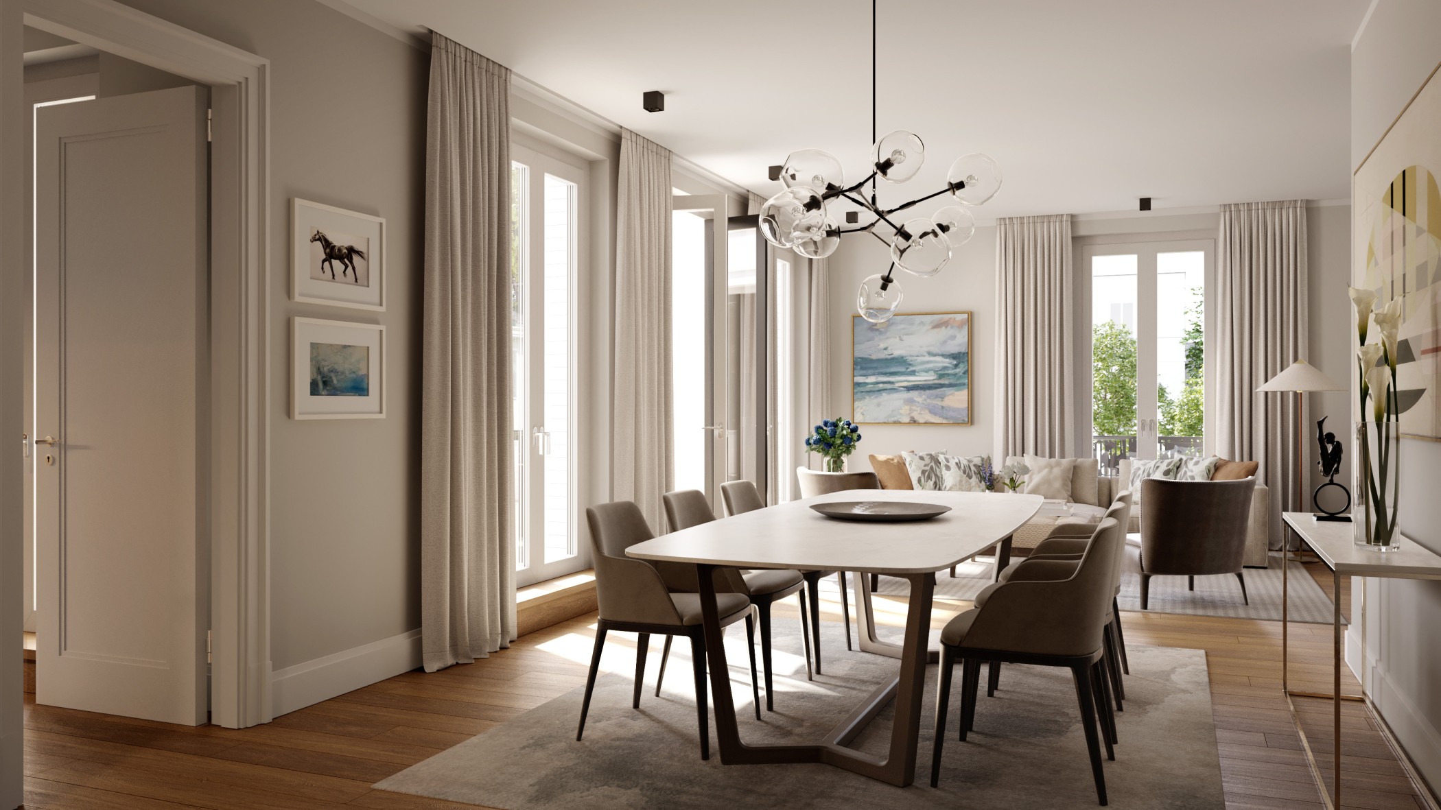 Exklusives Interior Design einer Wohnung in der Sophie in Hamburg