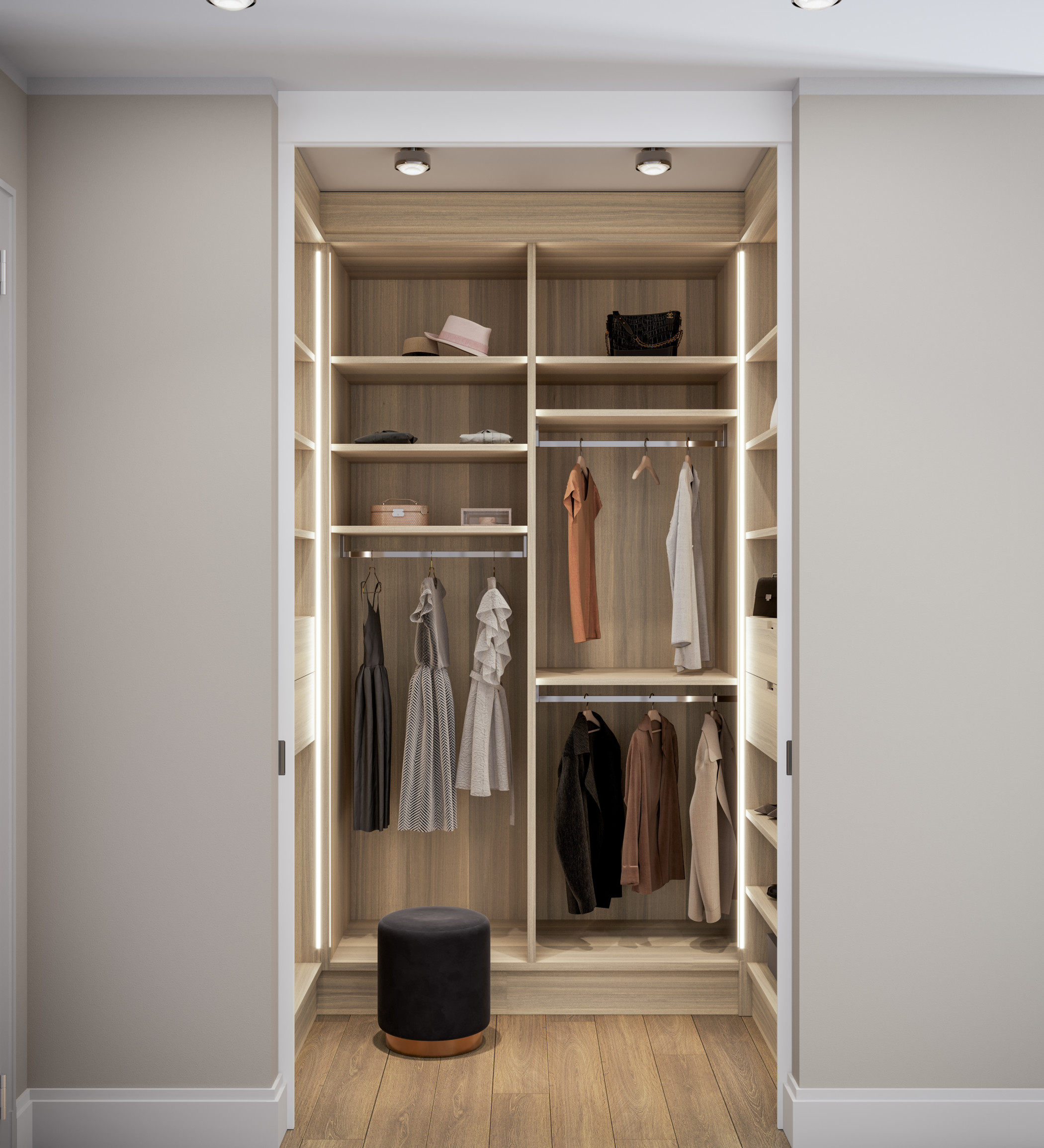 Hochwertig ausgebautes Ankleidezimmer in der Sophie in Hamburg