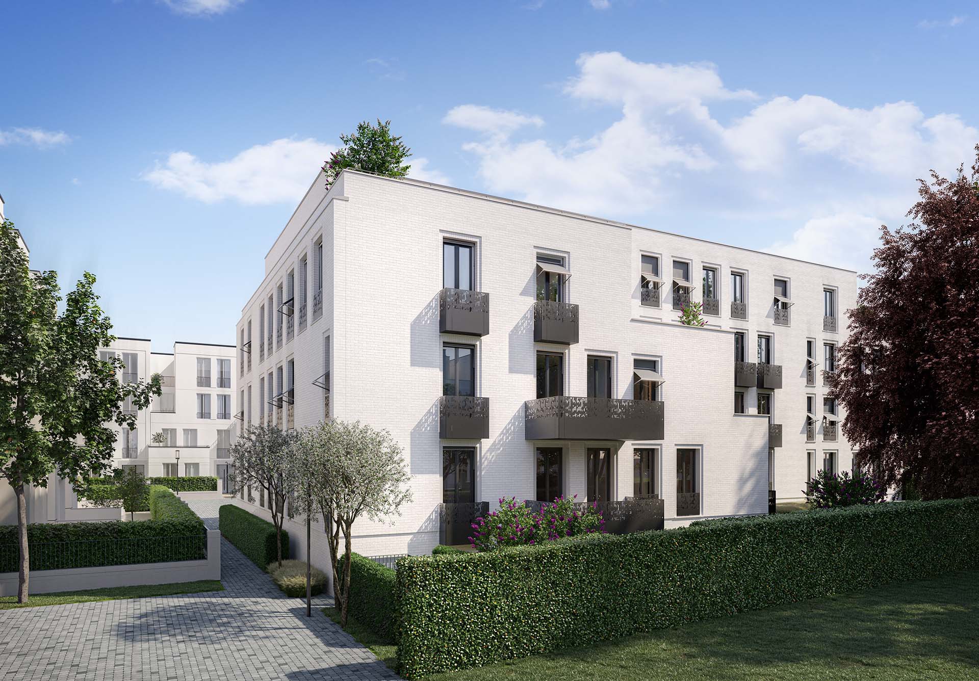 Visualisation of SOPHIE with a path between hedges and gardens