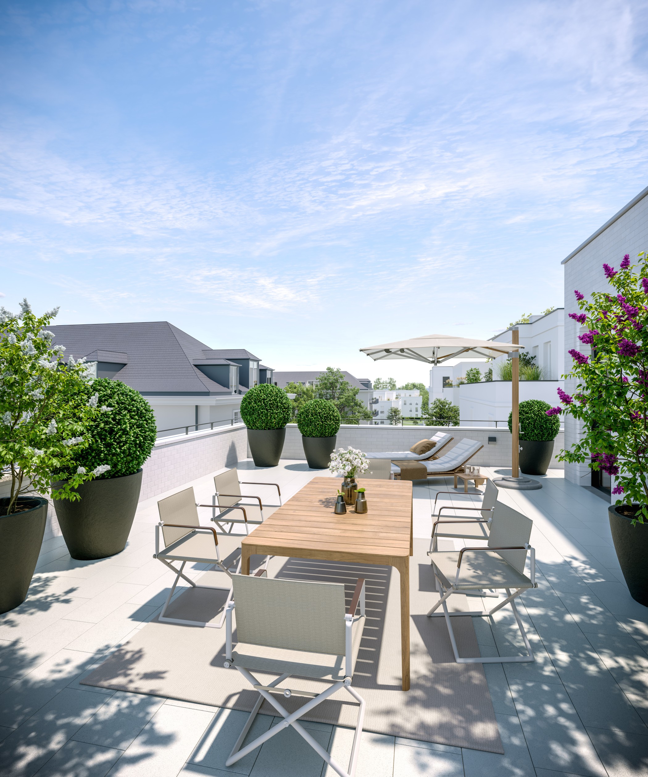 Blick auf die Dachterrasse in der Sophie in Hamburg