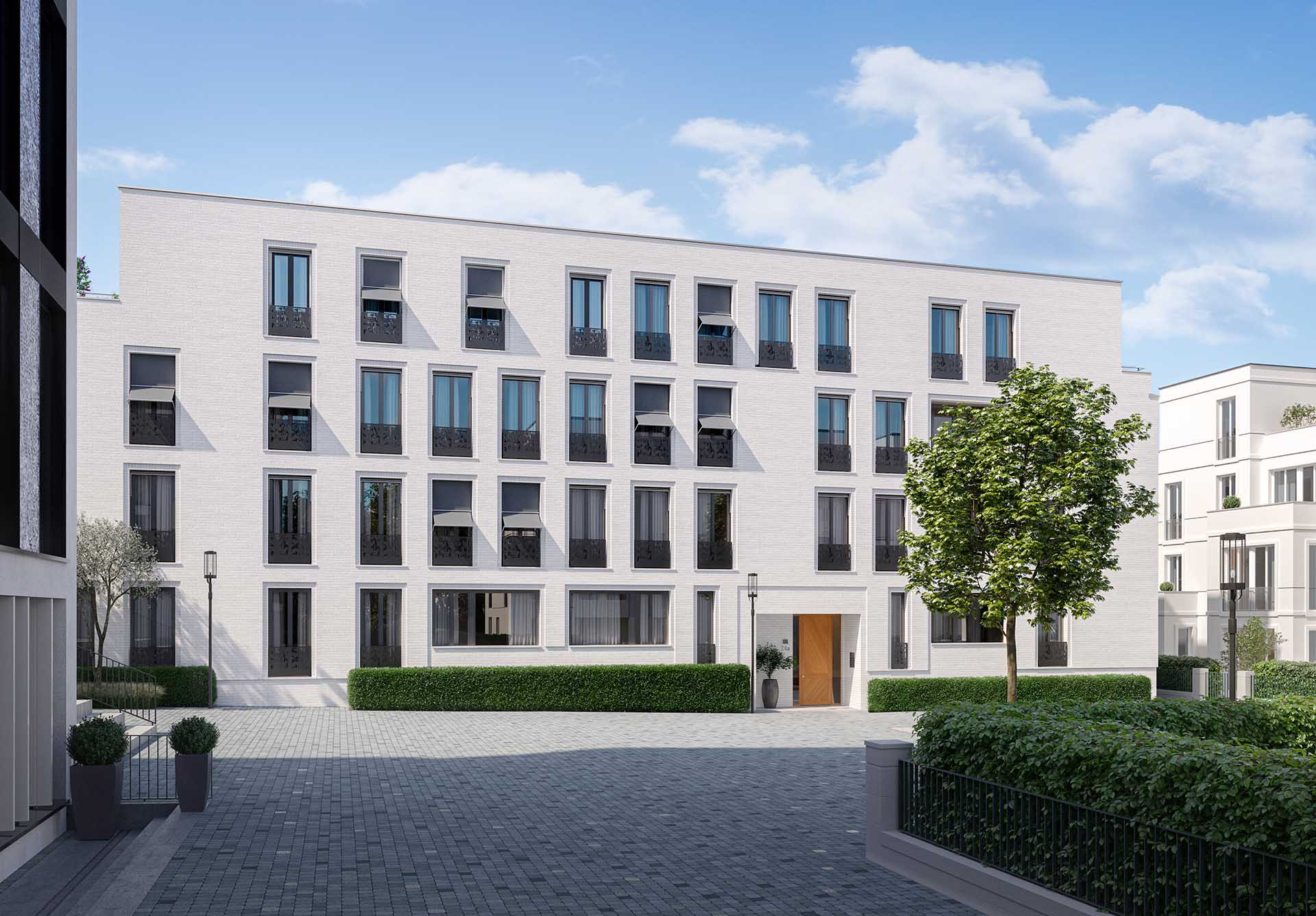 Visualisierung der Stadtseite der SOPHIE am Platz – Town Suite