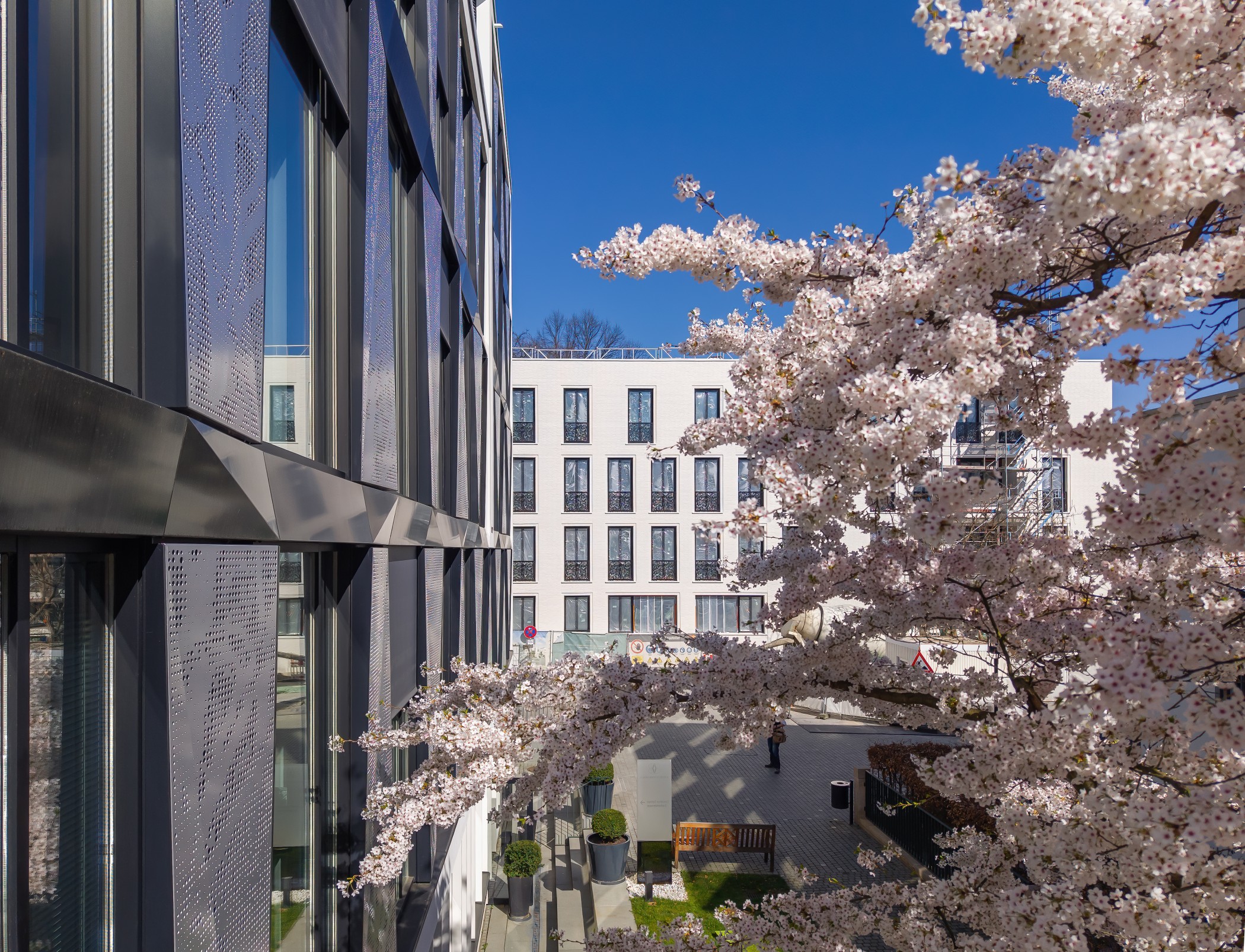 Moderne Fassaden in den Sophienterrassen in Hamburg