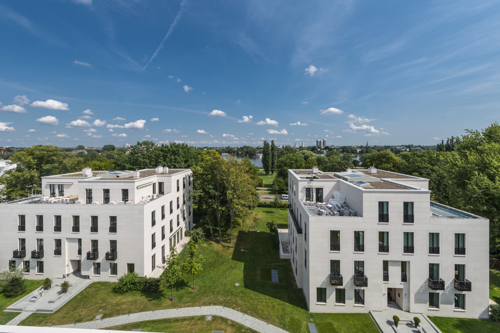 Two Sophienterrassen villas from a bird’s-eye view